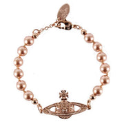Vivienne Westwood Rose Gold Mini Bas Relief Pearl Bracelet