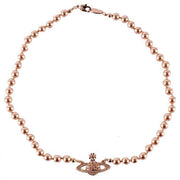 Vivienne Westwood Rose Gold Mini Bas Relief Pearl Choker