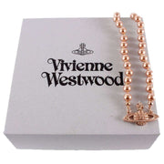 Vivienne Westwood Rose Gold Mini Bas Relief Pearl Choker