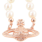 Vivienne Westwood Rose Gold Mini Bas Relief Pearl Choker Necklace