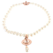 Vivienne Westwood Rose Gold One Row Pearl Drop Choker
