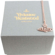 Vivienne Westwood Rose Gold Thin Lines Flat Orb Short Chain Pendant