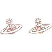 Vivienne Westwood Rose Gold Thin Lines Flat Orb Stud Earrings