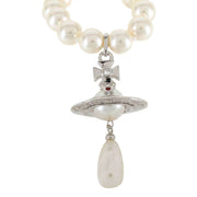 Vivienne Westwood Silver One Row Pearl Drop Choker