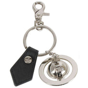 Vivienne Westwood Silver Saffiano 3D Orb Keyring
