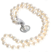 Vivienne Westwood Silver Simonette Pearl Necklace