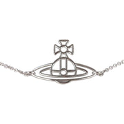 Vivienne Westwood Silver Thin Lines Flat Orb Bracelet