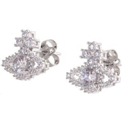 Vivienne Westwood Silver Valentina Stud Earrings